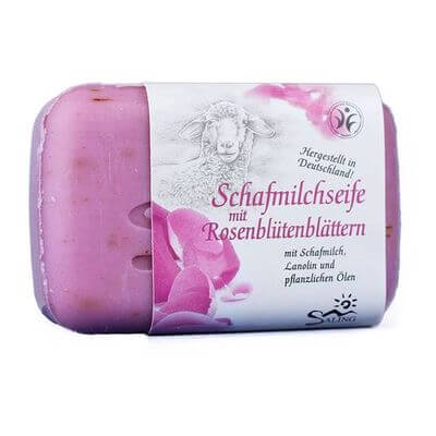 Saling Schafmilchseife mit Rosenblütenblättern